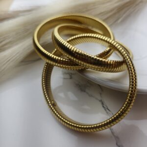 Golden Spiral Triple Layered Bracelet
