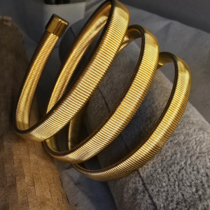 Gold-Tone Spring Cuff Bracelet