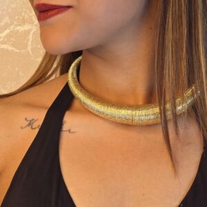 Textured Gold Hansli Necklace