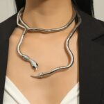 Silver-toned snake necklace