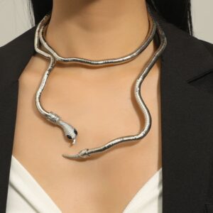 Silver-toned snake necklace