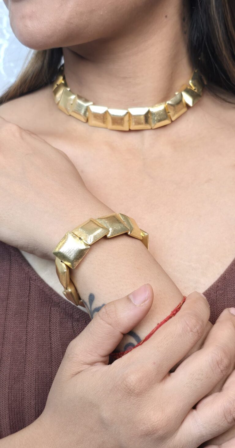 Geometric link jewelry set
