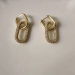 2-in-1 sparkling oval drop earrings