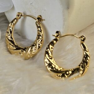 Ornate gold hoops