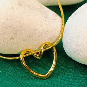 Gold-toned open heart necklace