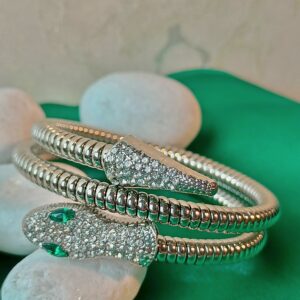Emerald Serpent Coil Bracelet